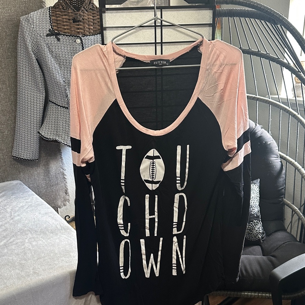 Zutter Black and Pink Long Sleeve Women's Top